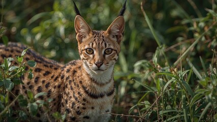 Obraz premium Elegant Serval in Natural Habitat