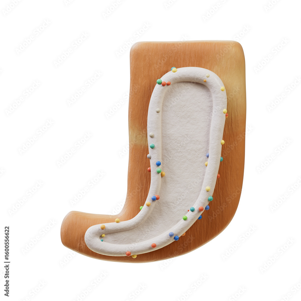 Fototapete 3d font.biscuit donut font concept. isometric alphabet. numbers and letters. 3d rendering isolated o