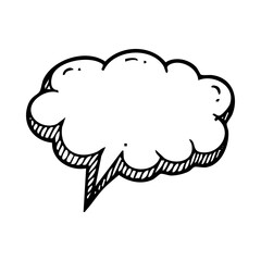 Hand drawn doodle speech bubble vector illustration for comic strip dialog balloon and thought cloud text box message 100