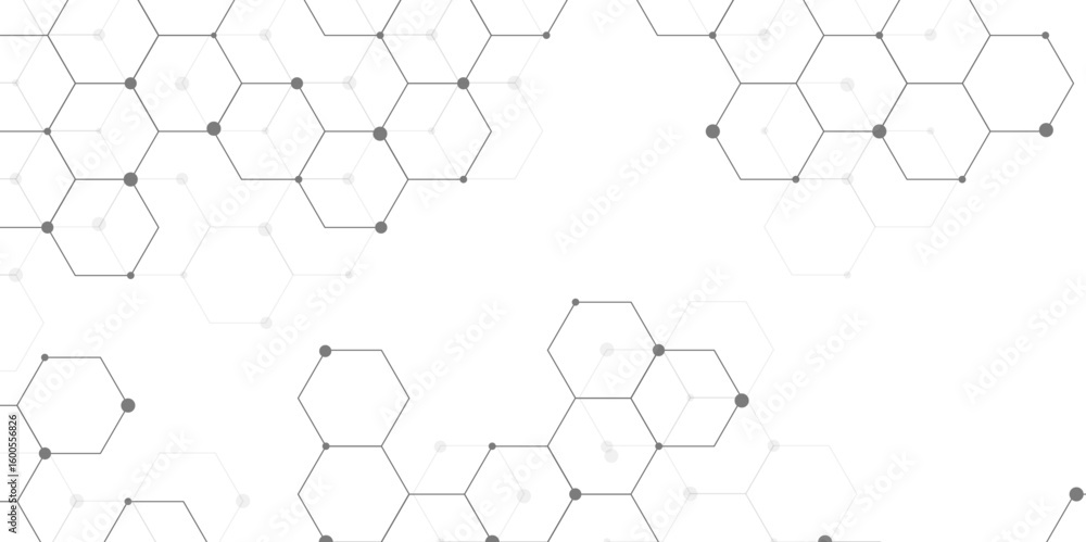 Poster molecular structure abstract tech background. geometric white background. vector banner design with 