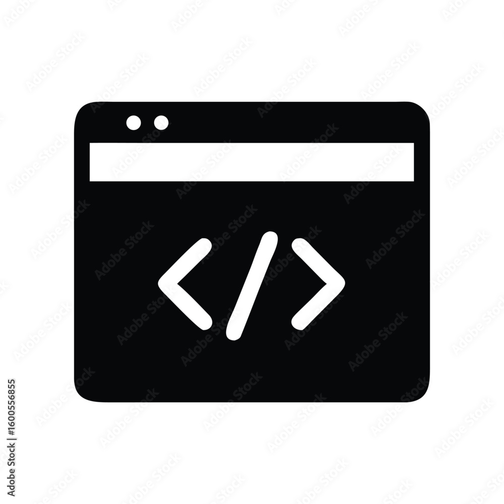 Poster minimalist black and white website coding symbol
