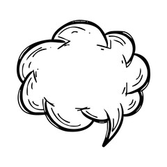 Hand drawn speech bubble vector illustration Hand drawn doodle style for communication and message design element icon art