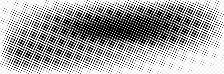 Dotted gradient vector illustration, white and black halftone background, horizontal seamless dotted lines, monochrome dots texture backdrop, retro effect. modern