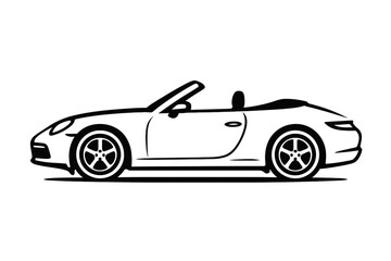 Obraz premium Modern Convertible Sports Car Vector Side View - Open-Top Auto Icon
