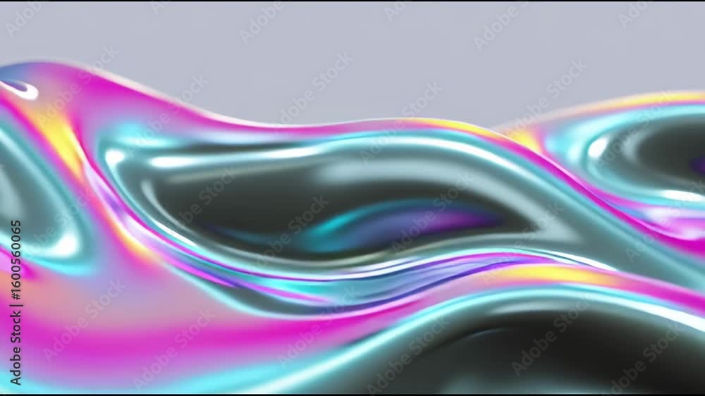 Poster colorful liquid flow creates mesmerizing patterns with dynamic movement and sheen