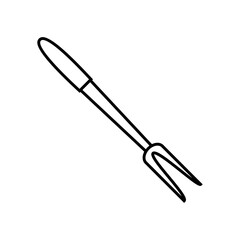 BBQ fork vector icon. Grill fork illustration sign. Kitchen fork symbol or logo.