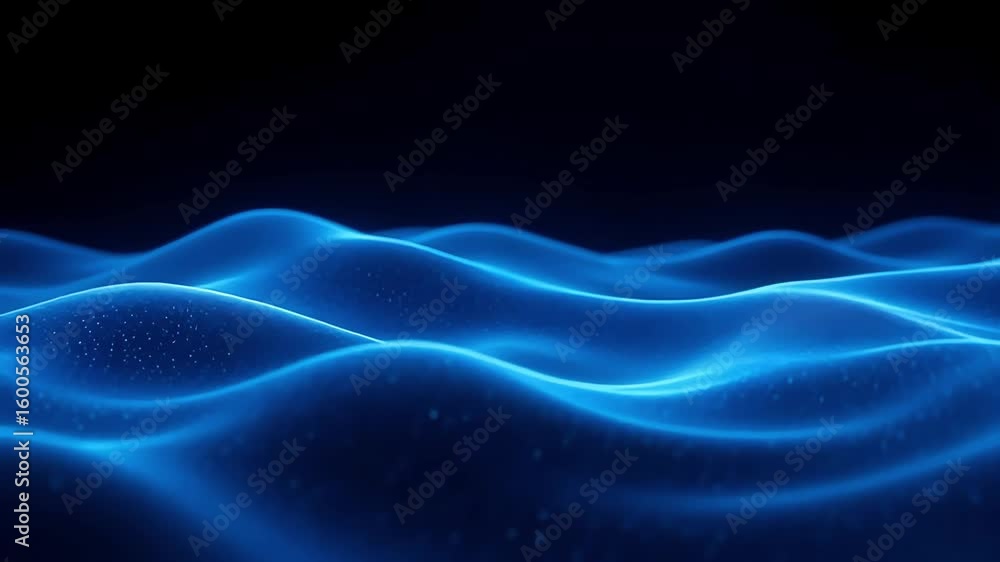 Poster blue abstract waves background animation loop for presentation and desktop wallpaper