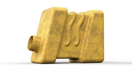 Yellow Gallon Bottle. Isolated. White background. 3D render