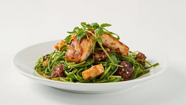 Zesty Lemongrass Salad with Fresh Herbs and Fish