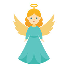 Christmas Angel Vector Illustration ? Cute Cartoon Clipart and Line Art Design 2.eps