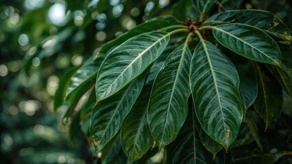 Obraz premium Soursop leaves serve as a natural remedy with potential cancer-fighting properties