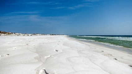 Remote white sand beach on Florida coast