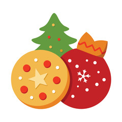 Christmas Cookies Vector Illustration ? Cartoon, Clipart and Line Art Design .eps