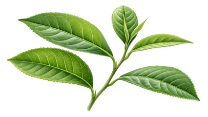 Fototapeta premium tea leaf, green tea leaves isolated on transparent background