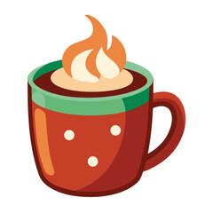 Hot Cocoa Vector Illustration ? Cute Cartoon, Clipart and Line Art Design for Winter and Christmas 2.eps