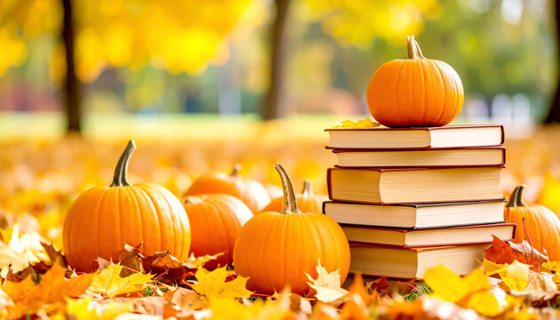 K&uuml;rbisse auf B&uuml;cher, Herbst 