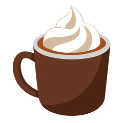 Hot Cocoa Vector Illustration ? Cute Cartoon, Clipart and Line Art Design for Winter and Christmas .eps
