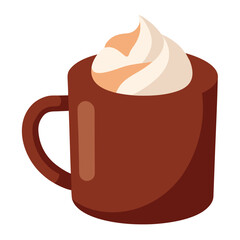 Hot Cocoa Vector Illustration ? Cute Cartoon, Clipart and Line Art Design for Winter and Christmas.eps
