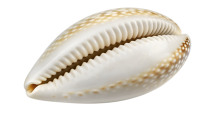 sea shell white cowri isolated on transparent background