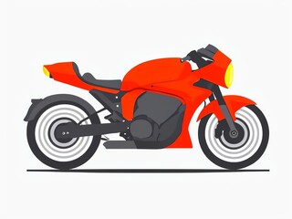 Obraz premium vector illustration of a modern red motorcycle in side view with sleek design and aerodynamic style on white background