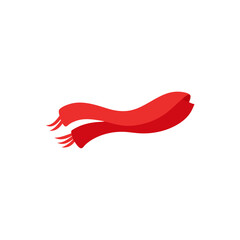 Obraz premium red scarf blowing in the wind.svg