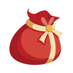 Santa Bag Vector Illustration - Cartoon, Clipart and Line Art Design.eps