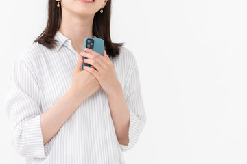 Fototapeta premium 女性 スマートフォン スマホ 手元