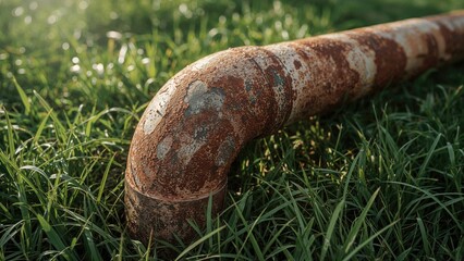 Vintage water conduit in outdoor space