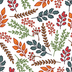 Decorative Autumn Colorful Nature Foliage Pattern. Perfect for fall-themed prints, textile designs, packaging, and seasonal digital backgrounds. Ideal for autumn, harvest, and Thanksgiving projects