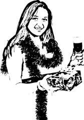 Young woman at Christmas party