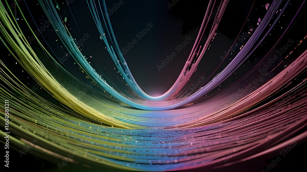 Aufkleber abstract vibrant color flow with dynamic lighting for modern design and creative projects