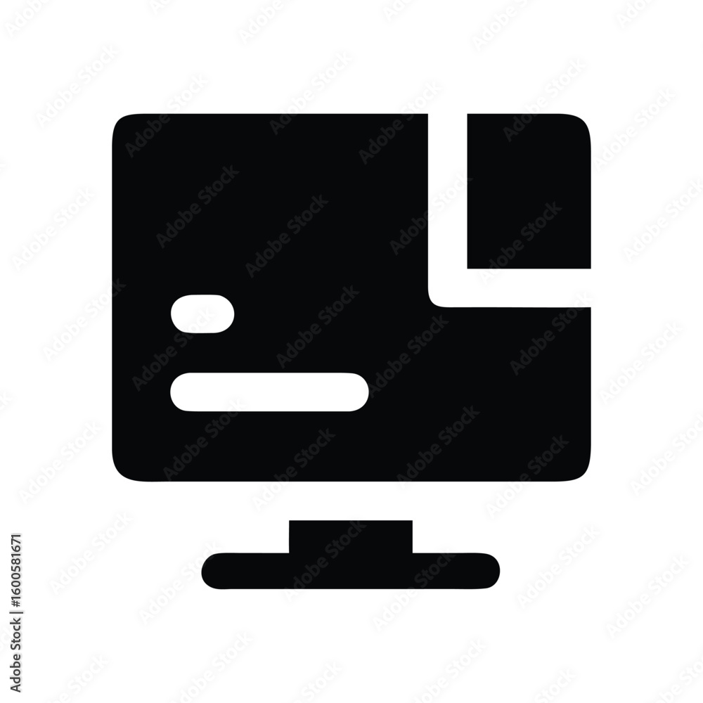 Poster minimalist computer icon with simple interface design