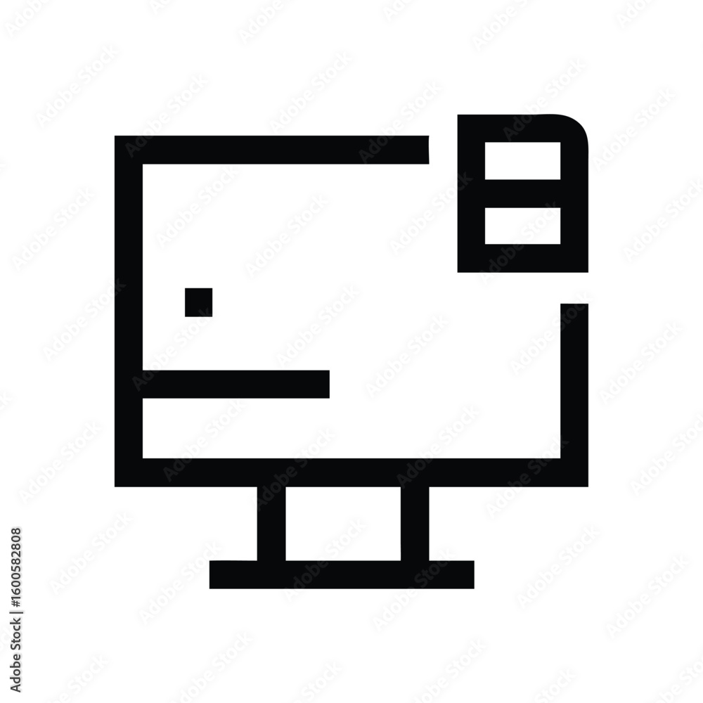 Poster minimalist computer display icon with sharp lines