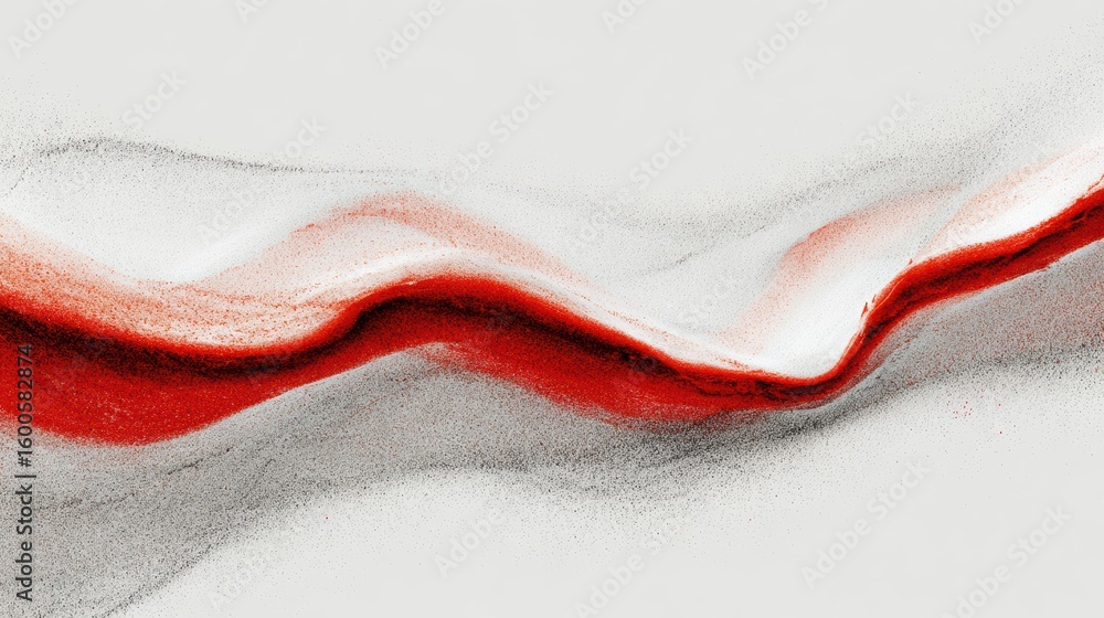 Poster mesmerizing flow, a captivating red and white wave design for modern visuals dynamic