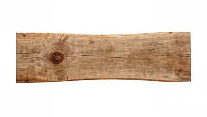 Weathered wood slab isolated on a white canvas