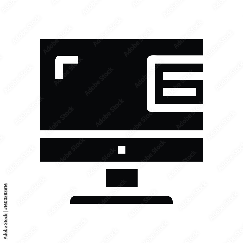 Poster modern black computer display and abstract geometry
