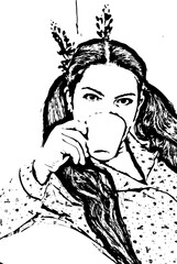 Woman morning coffee