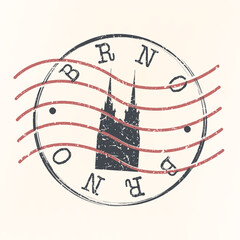 Brno Czech Republic Stamp Postal. Silhouette Seal. Passport Round Design. Vector Icon. Design Retro Travel. National Symbol.