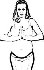 Pregnant woman doing yoga