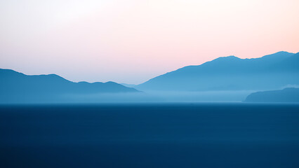 misty morning on the sea