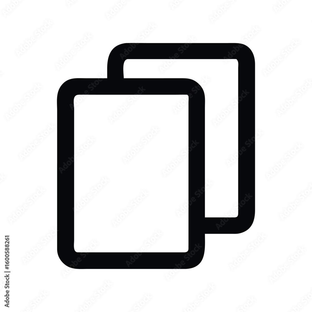 Poster simplified overlapping rectangle icon for copy or duplication purposes