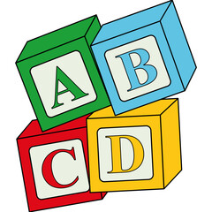Alphabet Block Vector