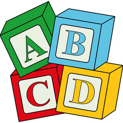 Alphabet Block Vector