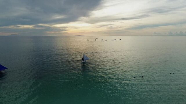 Sunset paraw sky beach