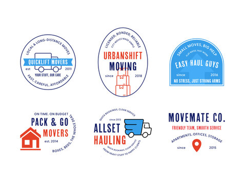 A set of transportation company logos that clearly demonstrate their specialization, highlighting their unique features and services.