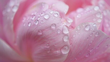 A stunning close up of a pink flower, adorned with glistening water droplets.