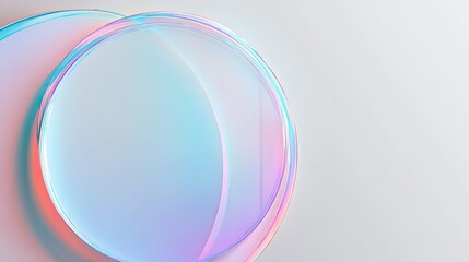 Fototapeta premium Two overlapping translucent circles in pastel colors