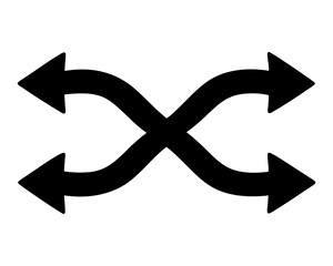 Intertwined arrows forming a cross shape silhouette