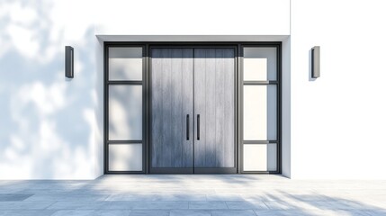 Modern glass paneled door enhancing architectural design and natural light in contemporary homes