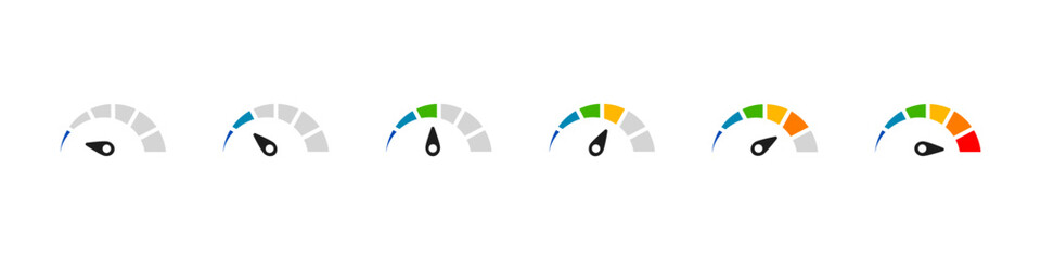 Meter icon. Gauge sign vector set. Level indicator icon set. Meter gauge vector sign.